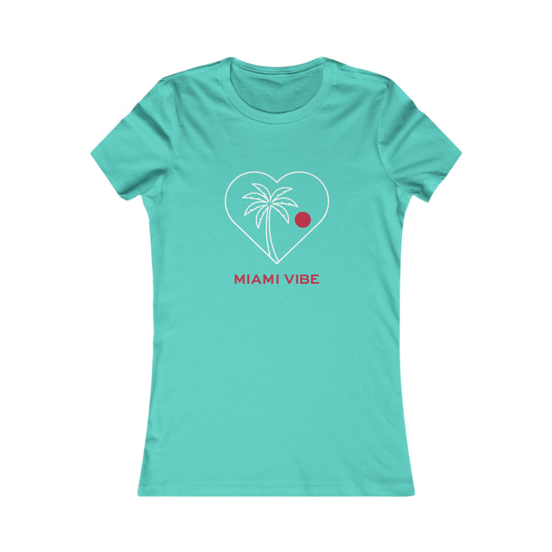 Miami Vibe Women's Tee — Heart Palm Tree Graphic